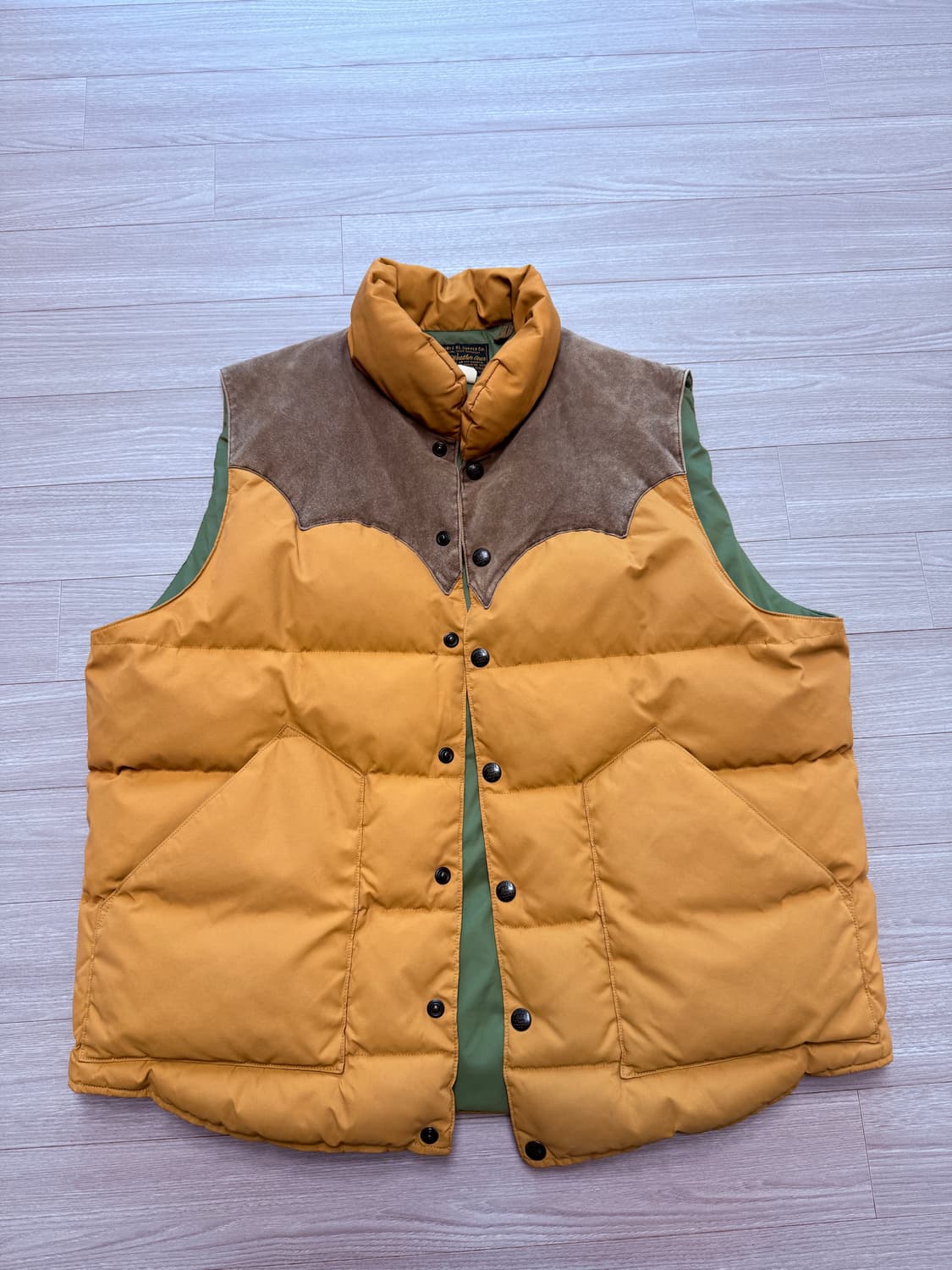 rrl 더블알엘 퀄팅 다운 베스트 옐로우 xl 상품이미지1