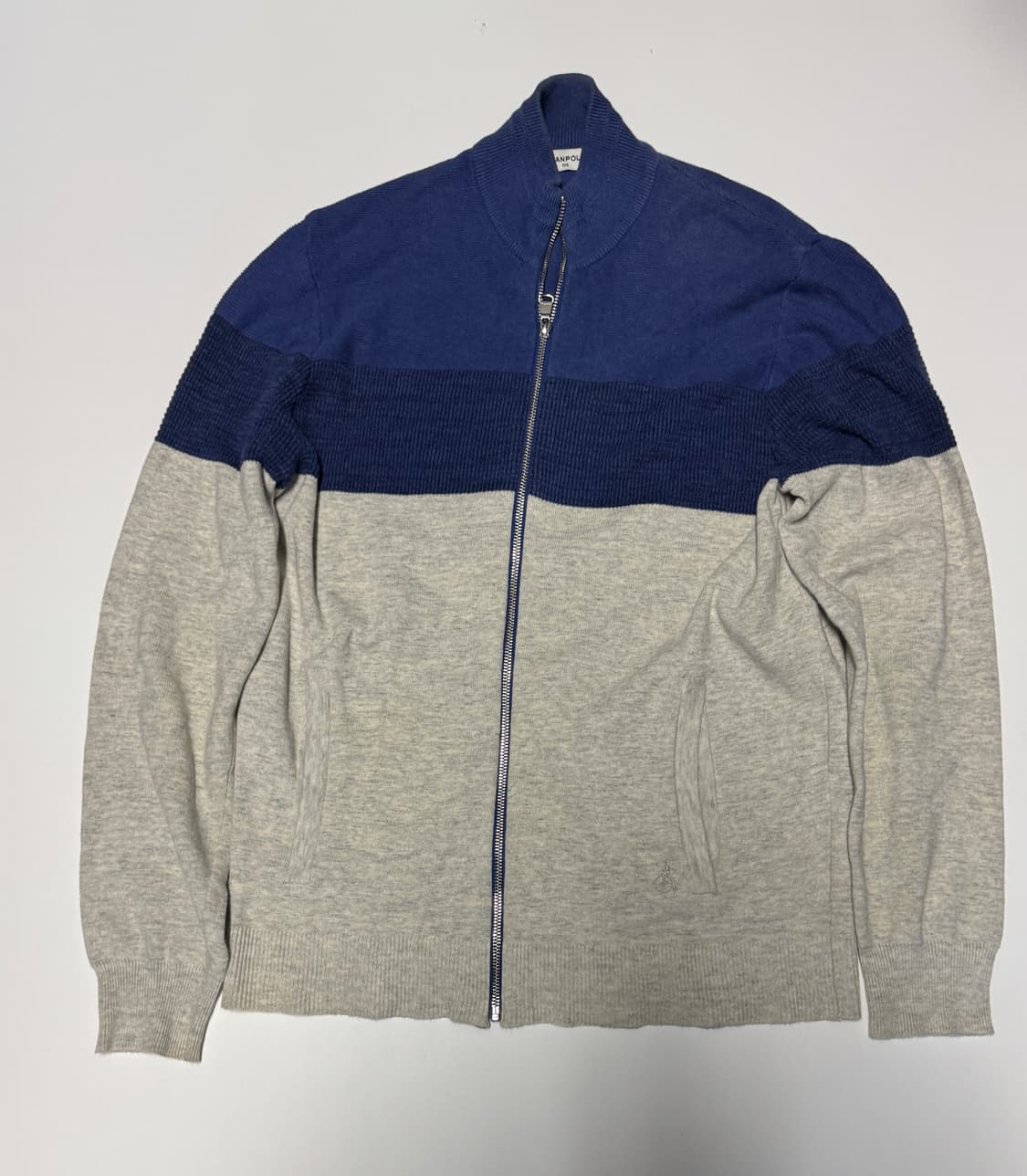 빈폴 beanpole 배색 코튼 니트 집업 L 상품이미지1