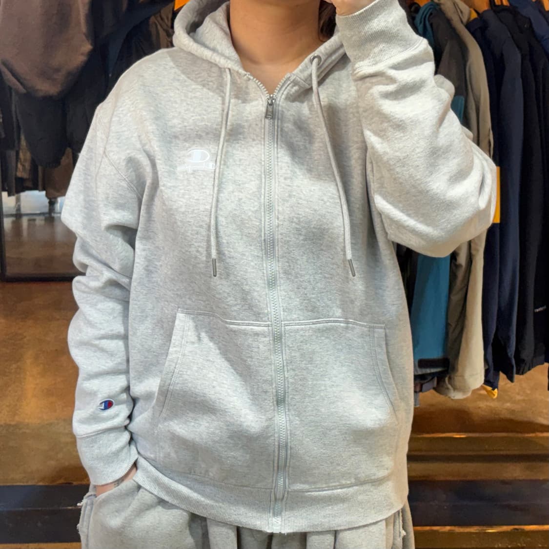 챔피온 멜란지 후드집업 상품이미지1