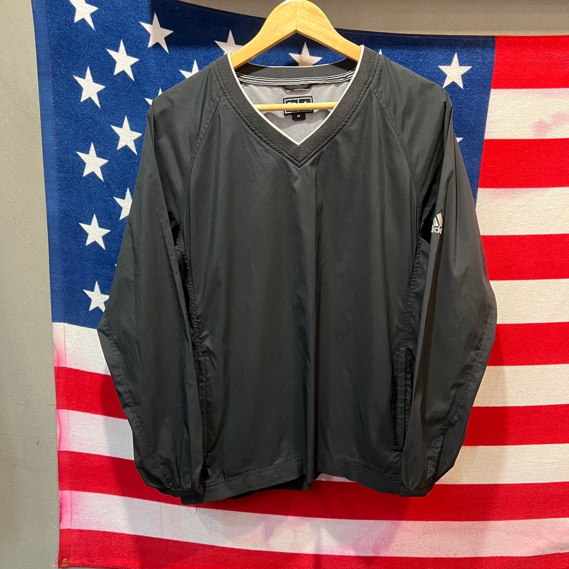 아디다스 검정 나일론 웜업 상품이미지1