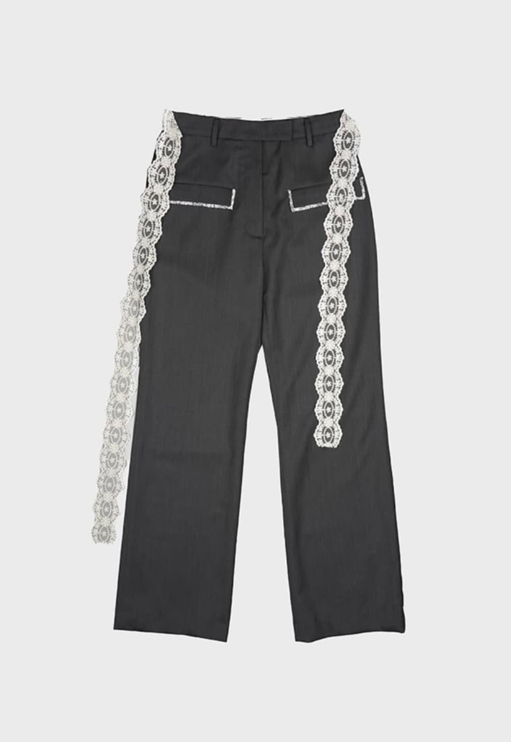 데어드 레이스벨트 스트레이트 팬츠 상품이미지1