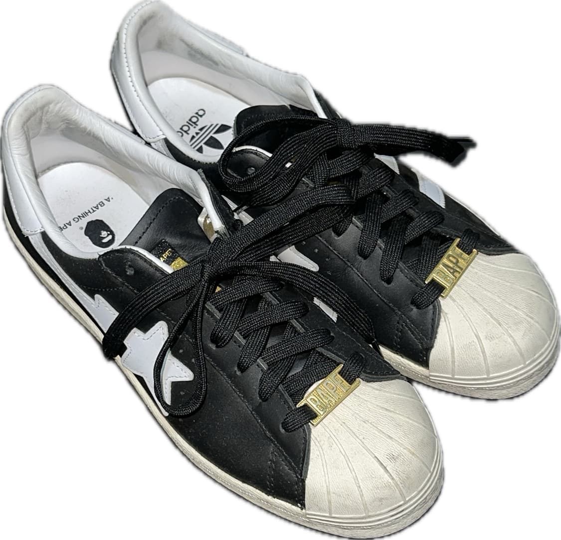 아디다스 x 베이프 슈퍼스타 80s 코어 블랙 오프 화이트 250 상품이미지2