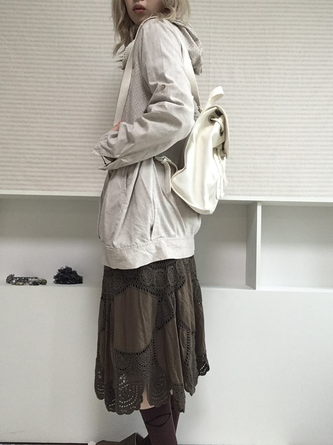 jpn vintage mori dot crochet hood one-pi 상품이미지8