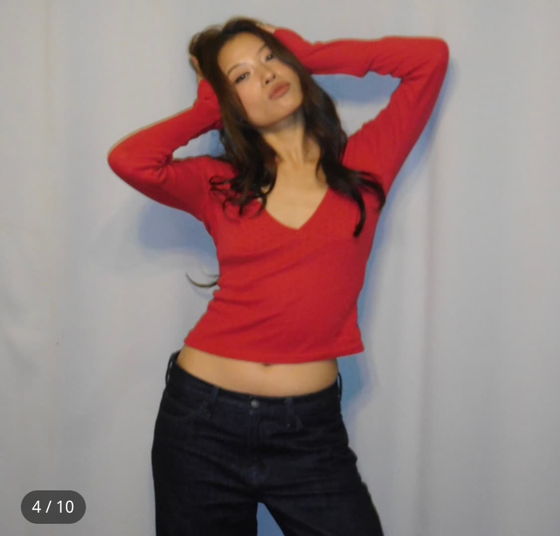 Cassie V Fitted Long Sleeves(Red) 상품이미지2