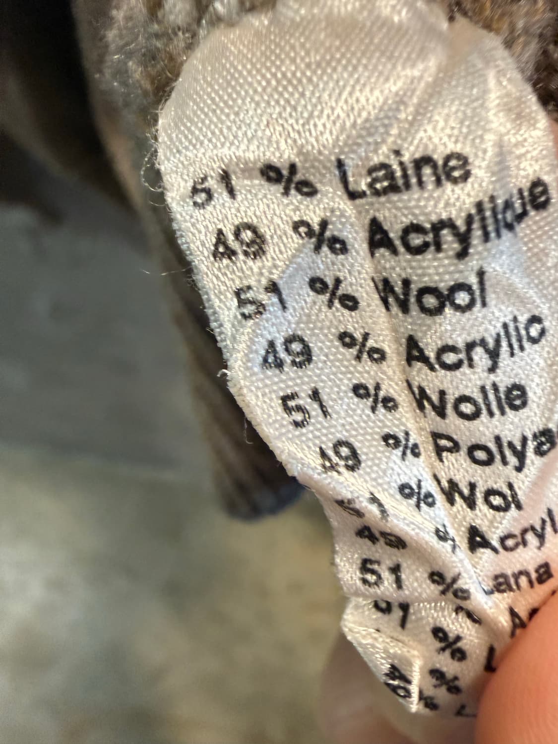 L 라코스테 LACOSTE 프랑스제 울 니트 스웨터 베이지 상품이미지6