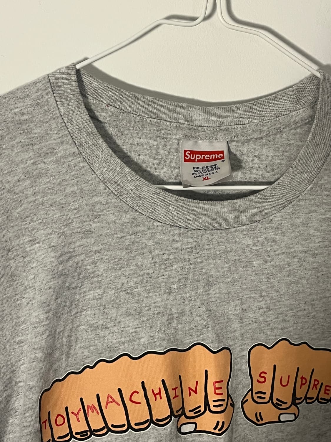 슈프림 토이머신 피스트 티셔트 반팔티 -애쉬 그레이 상품이미지2