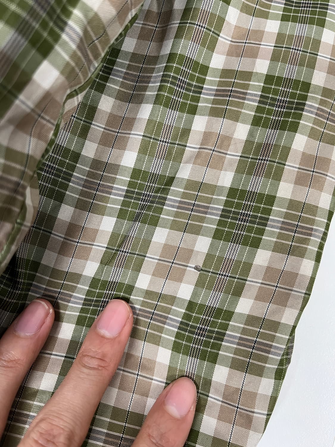 Vintage 브라운 그린 체크 패딩 (95) 상품이미지4