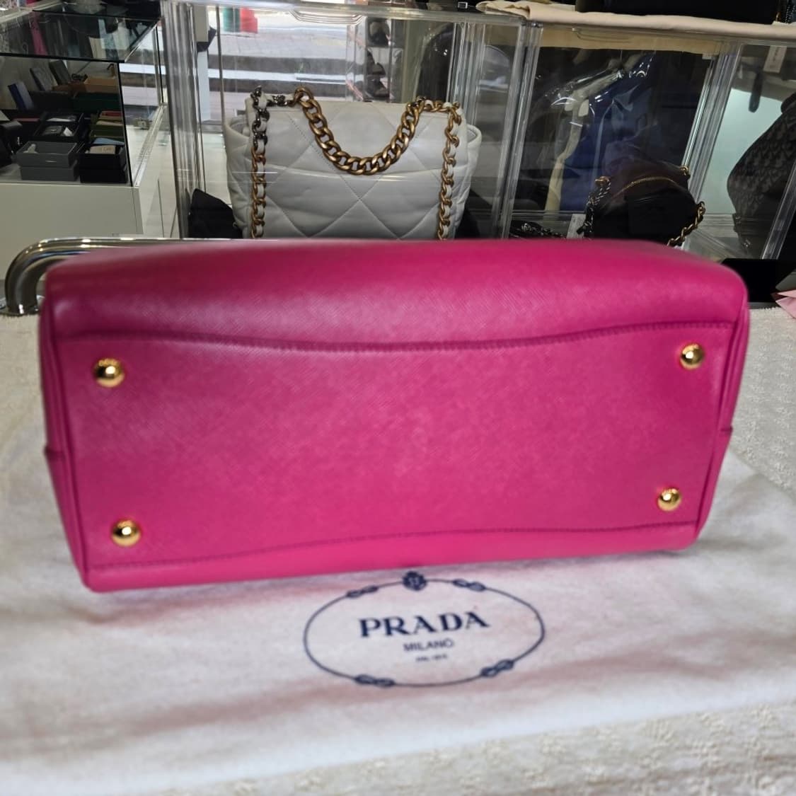 [중고/정품] 프라다 사피아노 럭스 보스턴백 핑크 상품이미지7