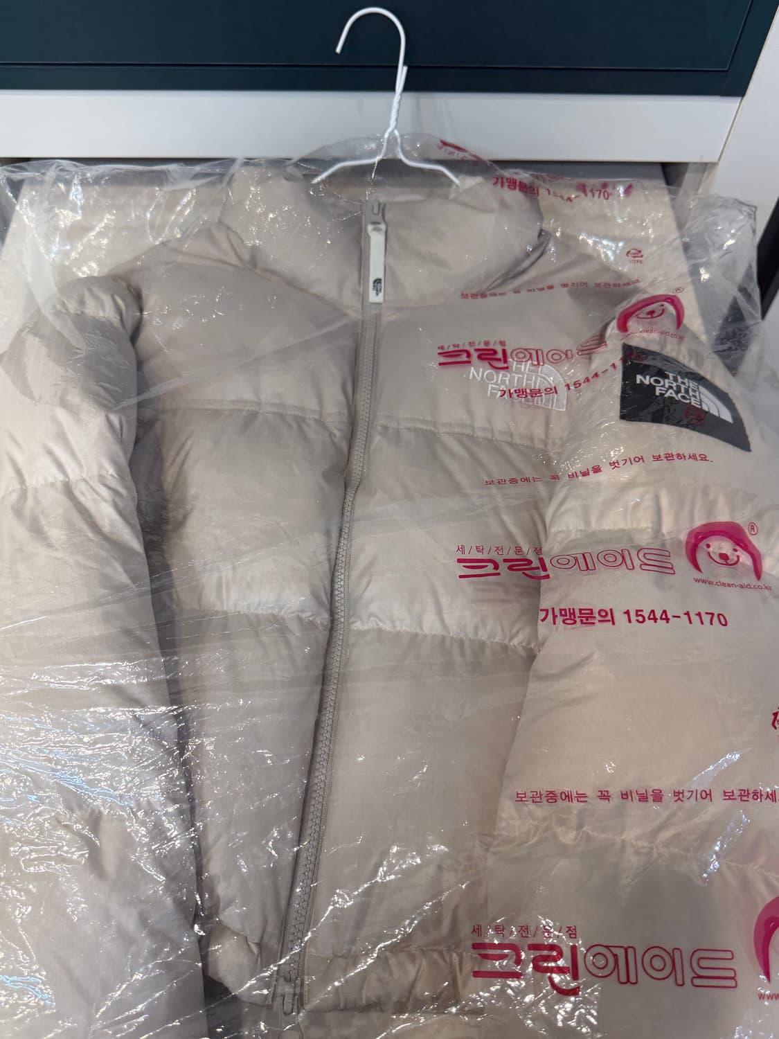 (S) 노스페이스 화이트라벨 눕시 숏패딩 크림 베이지 상품이미지6