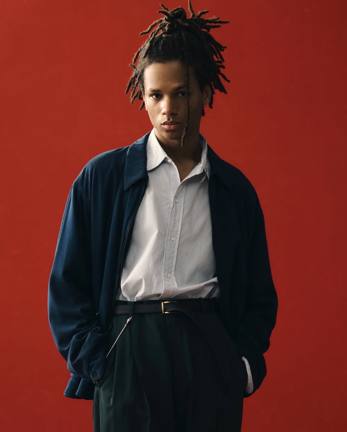 [2] A.presse 아프레쎄 워시드 실크 레이온 개버딘 자켓 네이비 상품이미지2