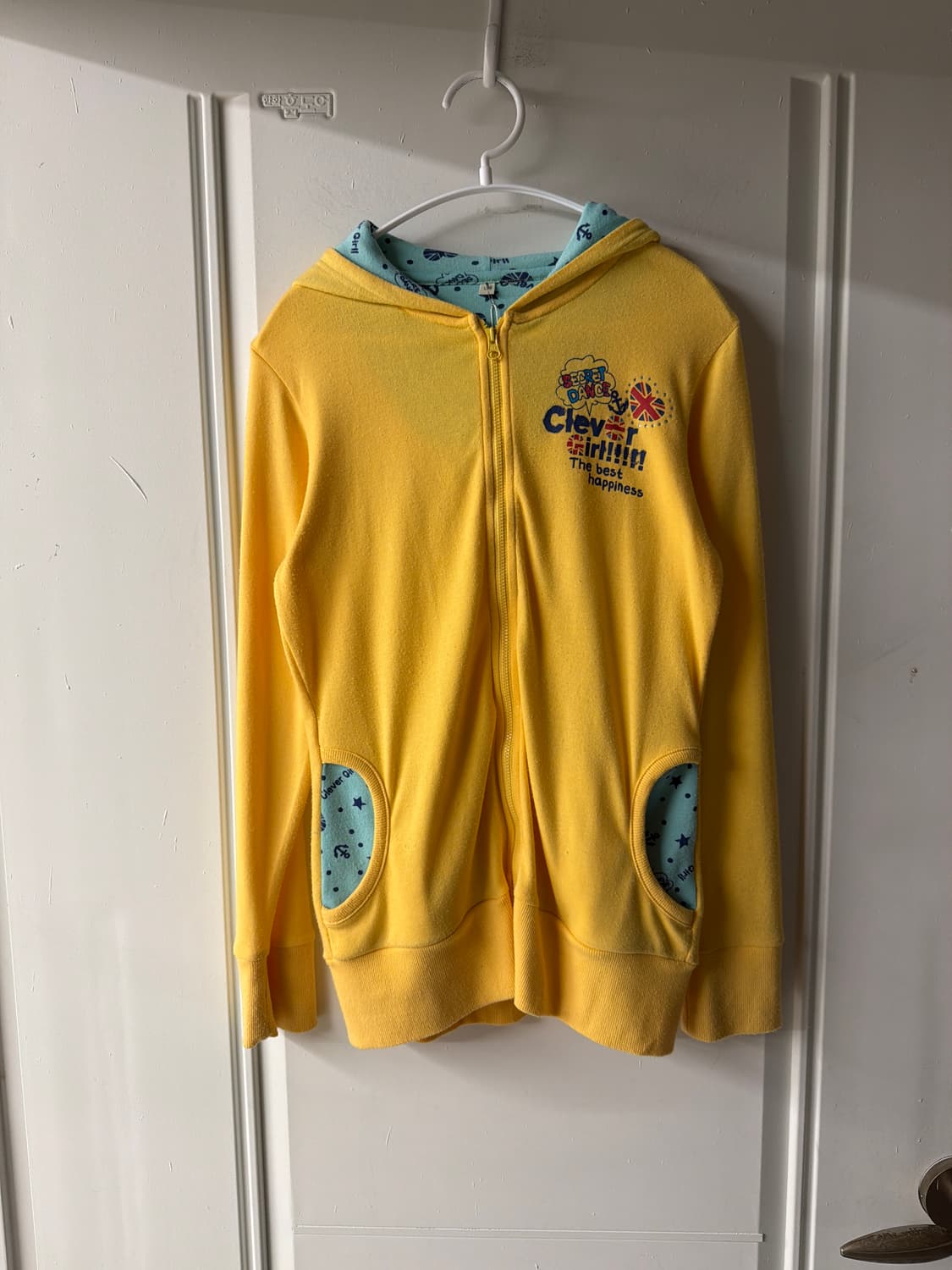 일본빈티지 키치 엘로우 후드집업 상품이미지4