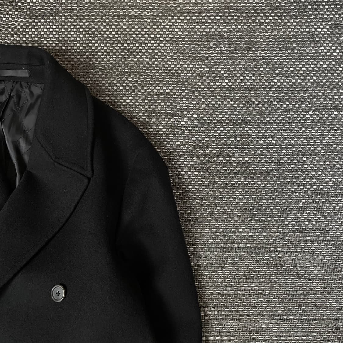 킨록 블랙 울 캐시미어 롱 더블 코트 상품이미지3