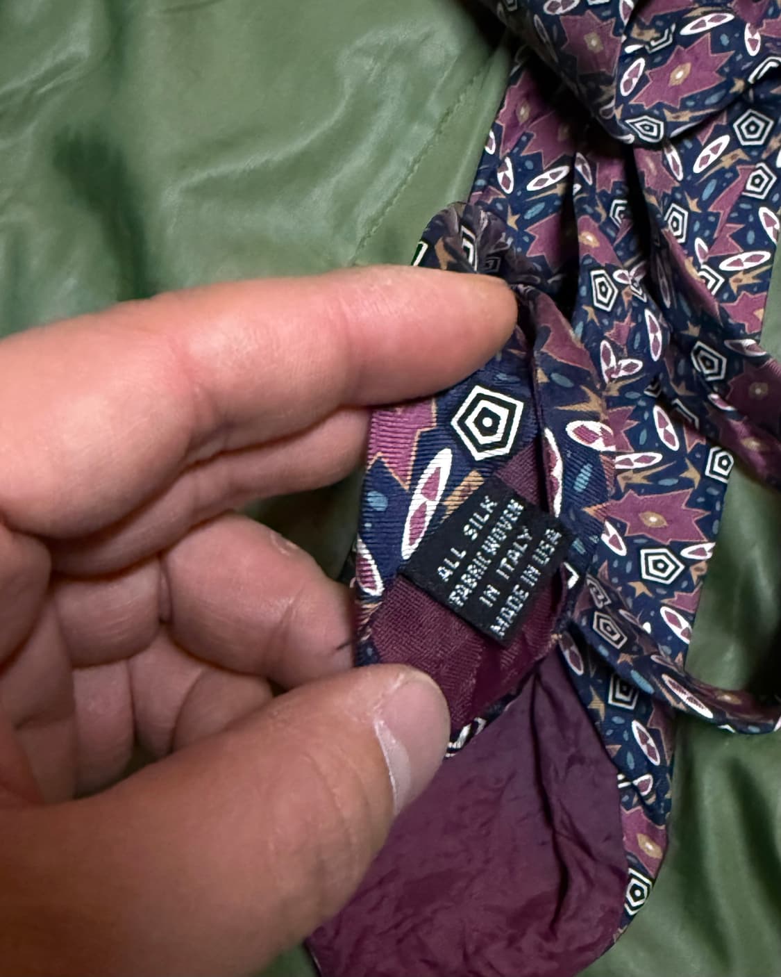 90‘s 크리스찬 디올 지오매트릭 패턴 실크 타이 상품이미지5