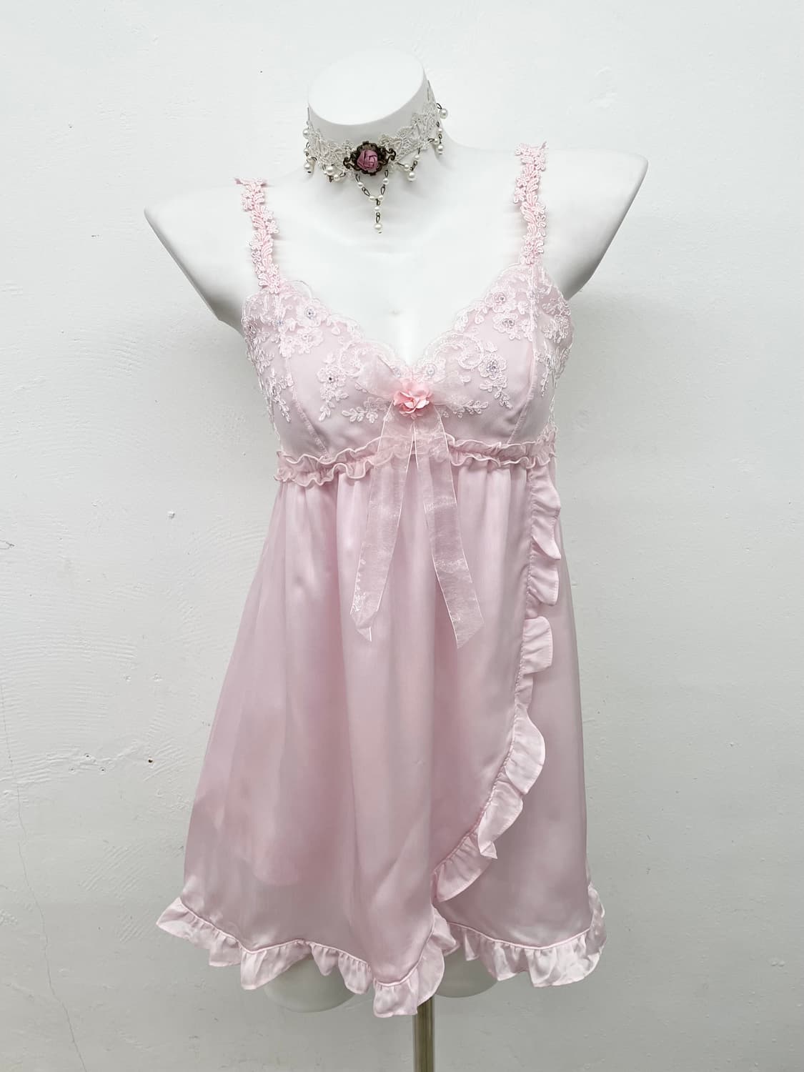 핑크 히메갸루 레이스 슬립 상품이미지1