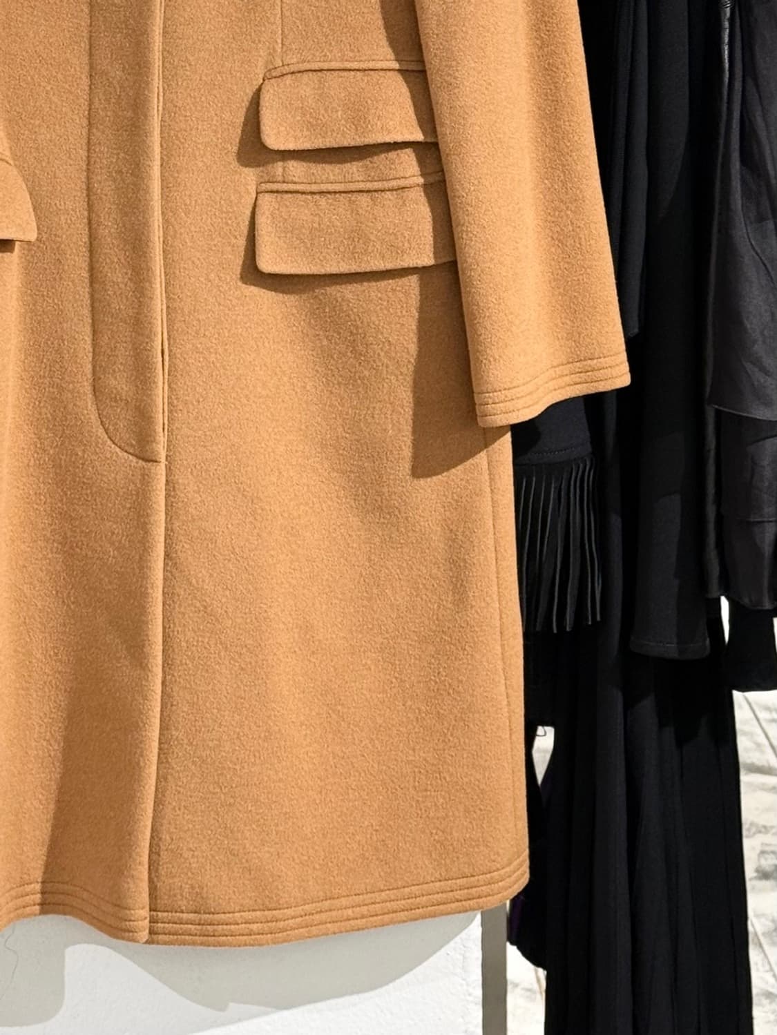 페라가모 카멜 울 블렌드 더블 포켓 롱 코트 상품이미지6