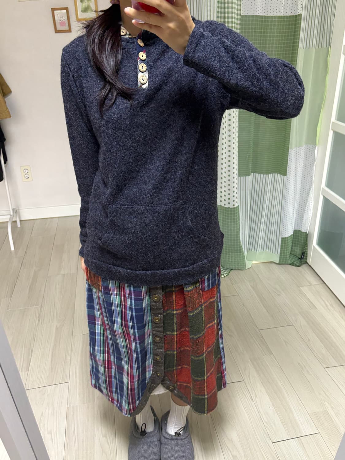 네이비 후드 니트 상품이미지9