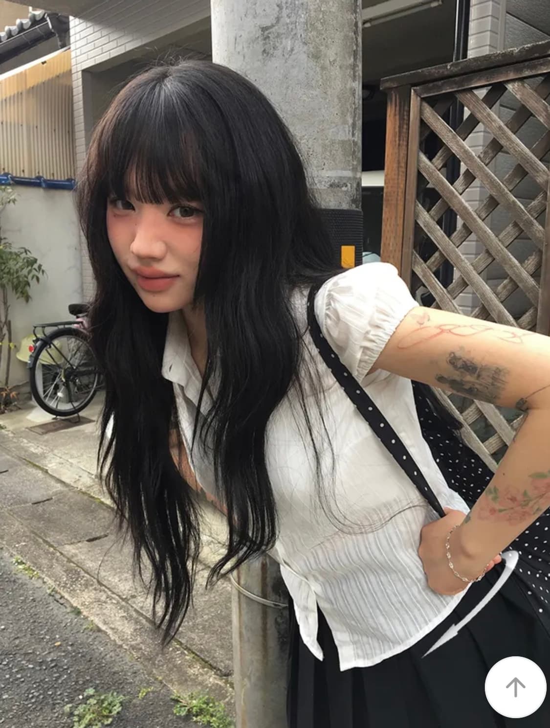 애니원모어 노리 캡소매 카라 블라우스 셔츠 화이트 상품이미지1