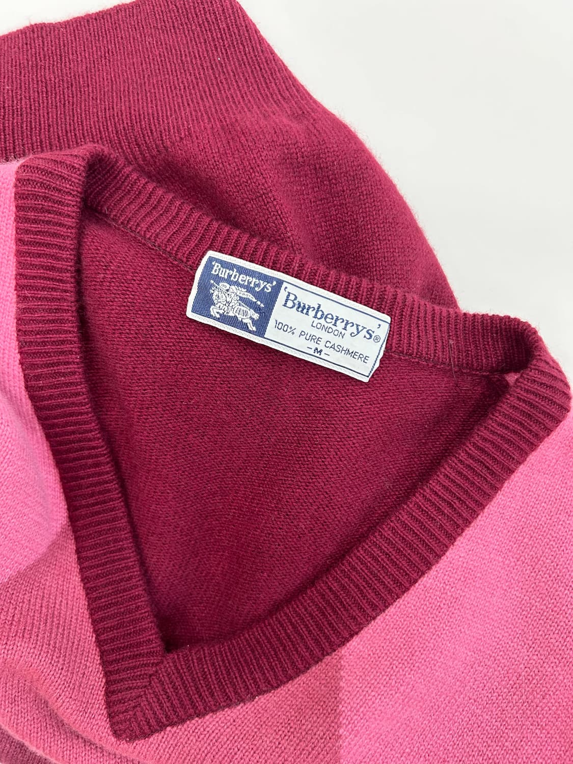 BURBERRY 버버리 핑크버건디 아가일니트 상품이미지8
