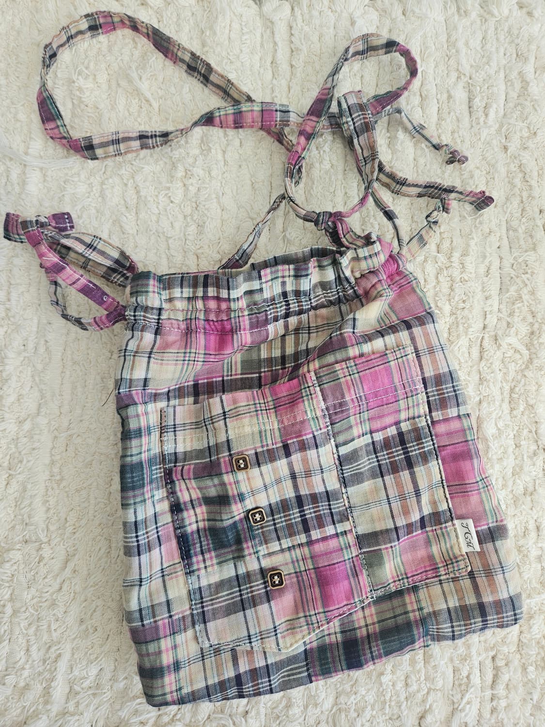 더콜디스트모먼트 가방  tcm vintage check pouch bag 상품이미지2