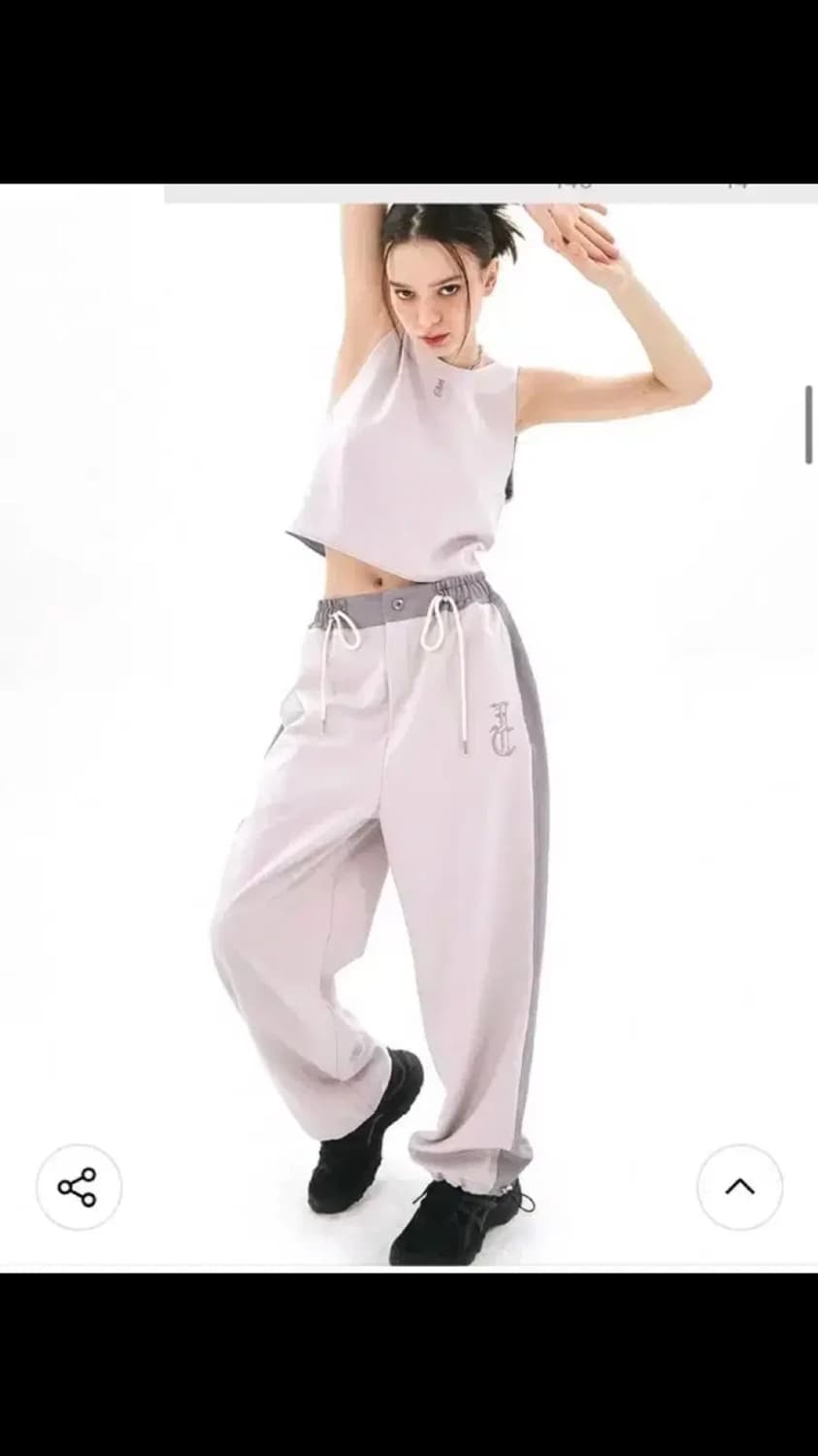 네스티팬시클럽 플로윙 투 톤 스트링 조거팬츠 상품이미지2