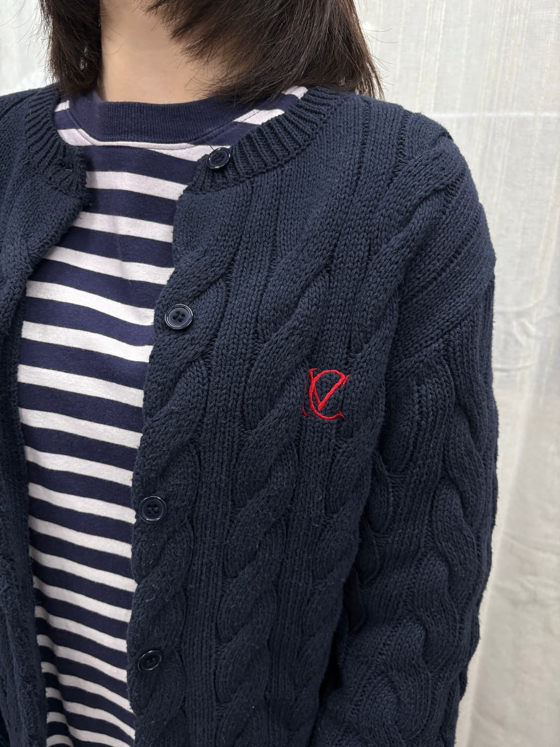 마리끌레르 꽈베기 케이블 니트 가디건 상품이미지2