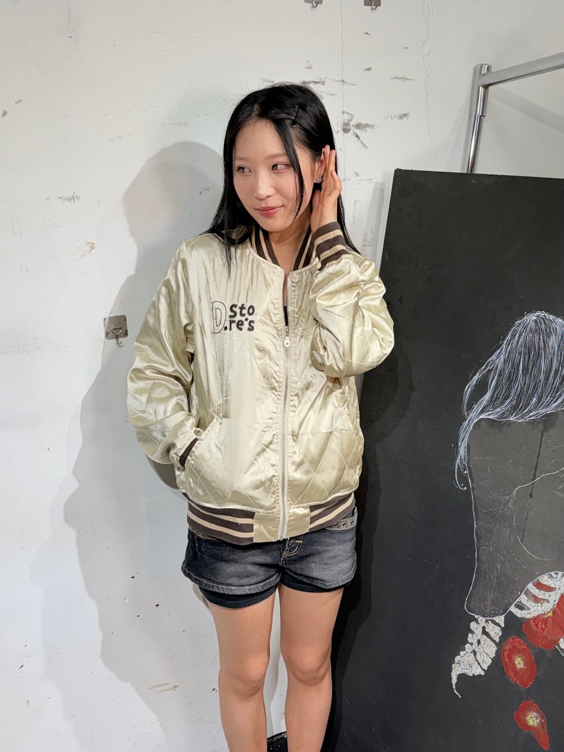 JPN 드럭스토어 일본빈티지 수니베어 스카잔 새틴 오리엔탈 스카쟌 상품이미지7