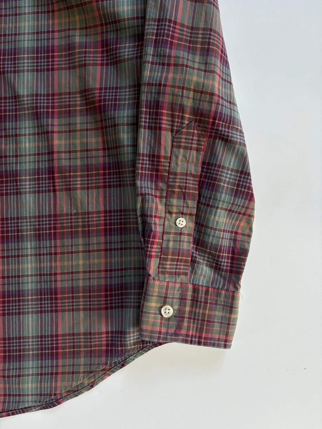 Polo 폴로 랄프로렌 버건디그린 체크 패턴 셔츠 상품이미지2