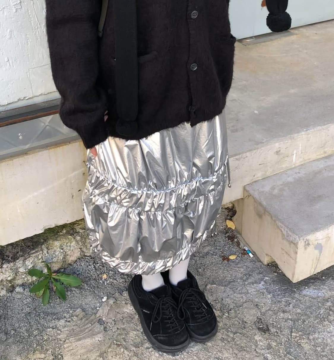 언노운블루 실버 스커트 상품이미지1