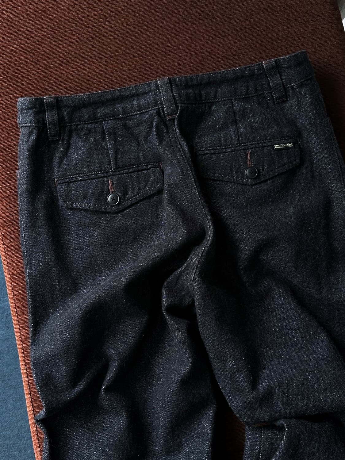 Brushed cotton denim straight pants 상품이미지6