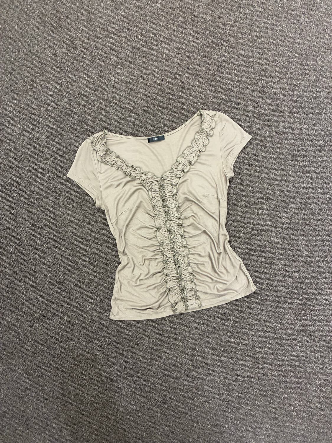 9)Japanese vintage 여성 프릴 디테일 숏 슬리브 상품이미지3