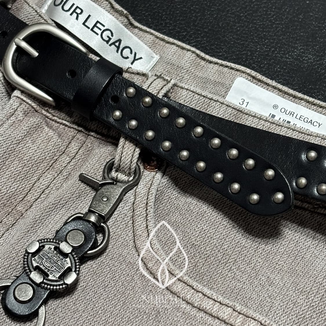 🌗 Stud vegetable belt / 스터드 베지터블 소가죽 벨트 상품이미지4
