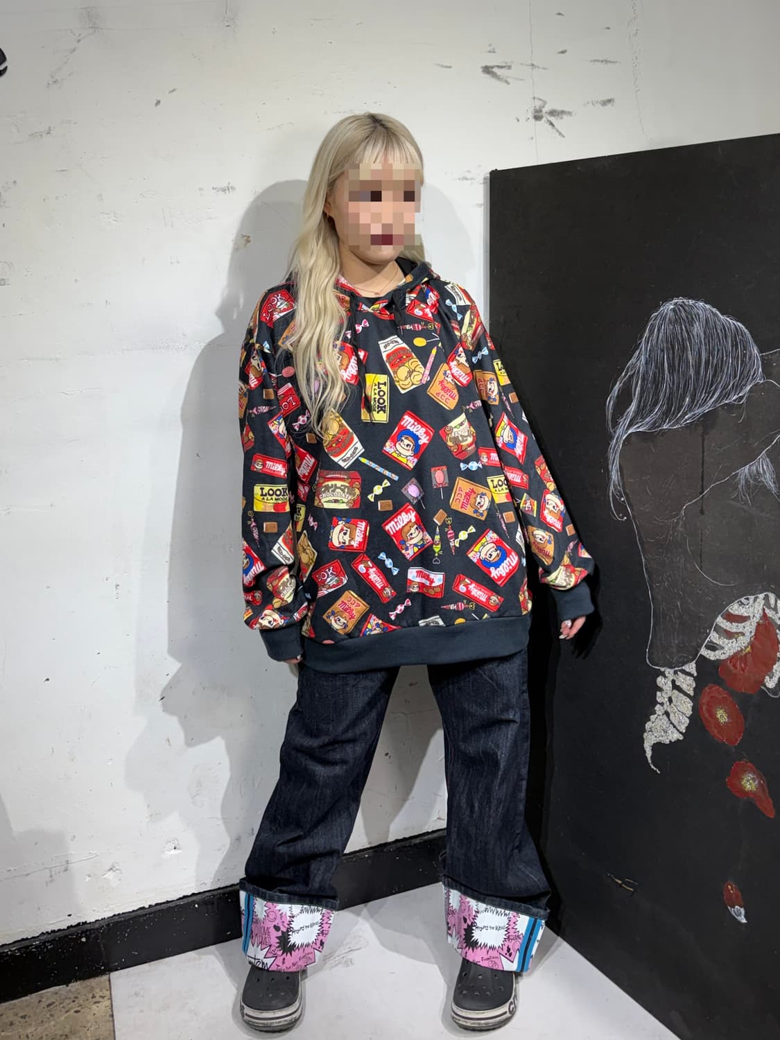 JPN 일본 빈티지 peko 산리오 캐릭터 후드티 L 상품이미지3