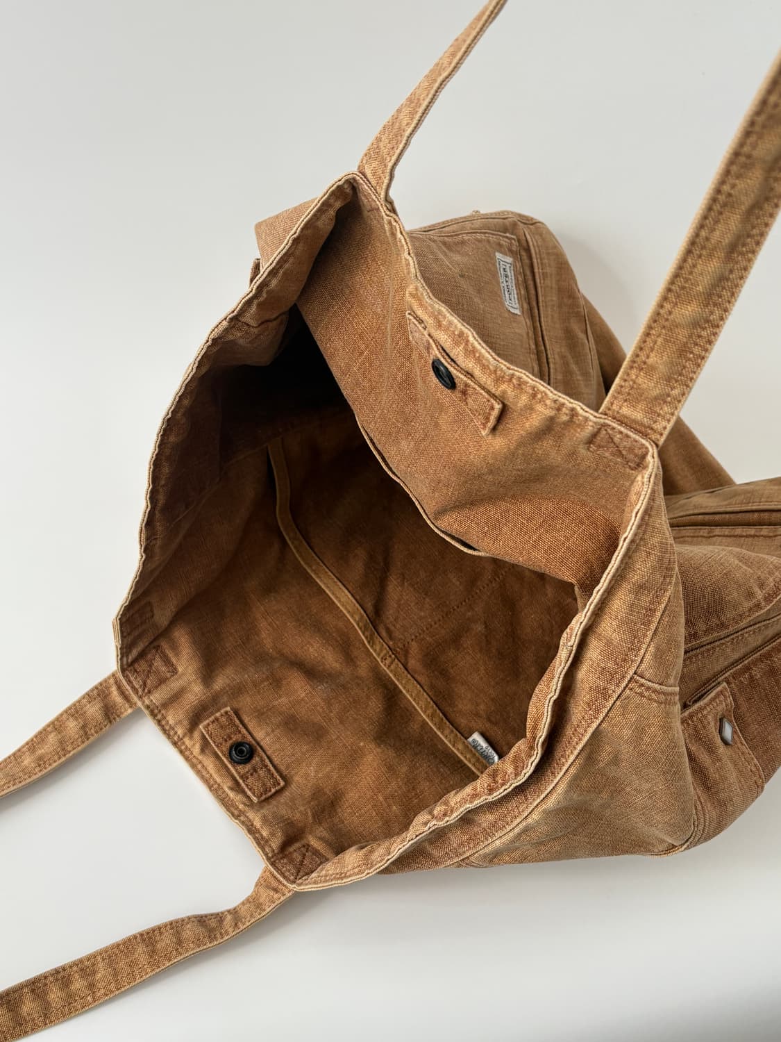 western denim tote bag (washed camel)  상품이미지6