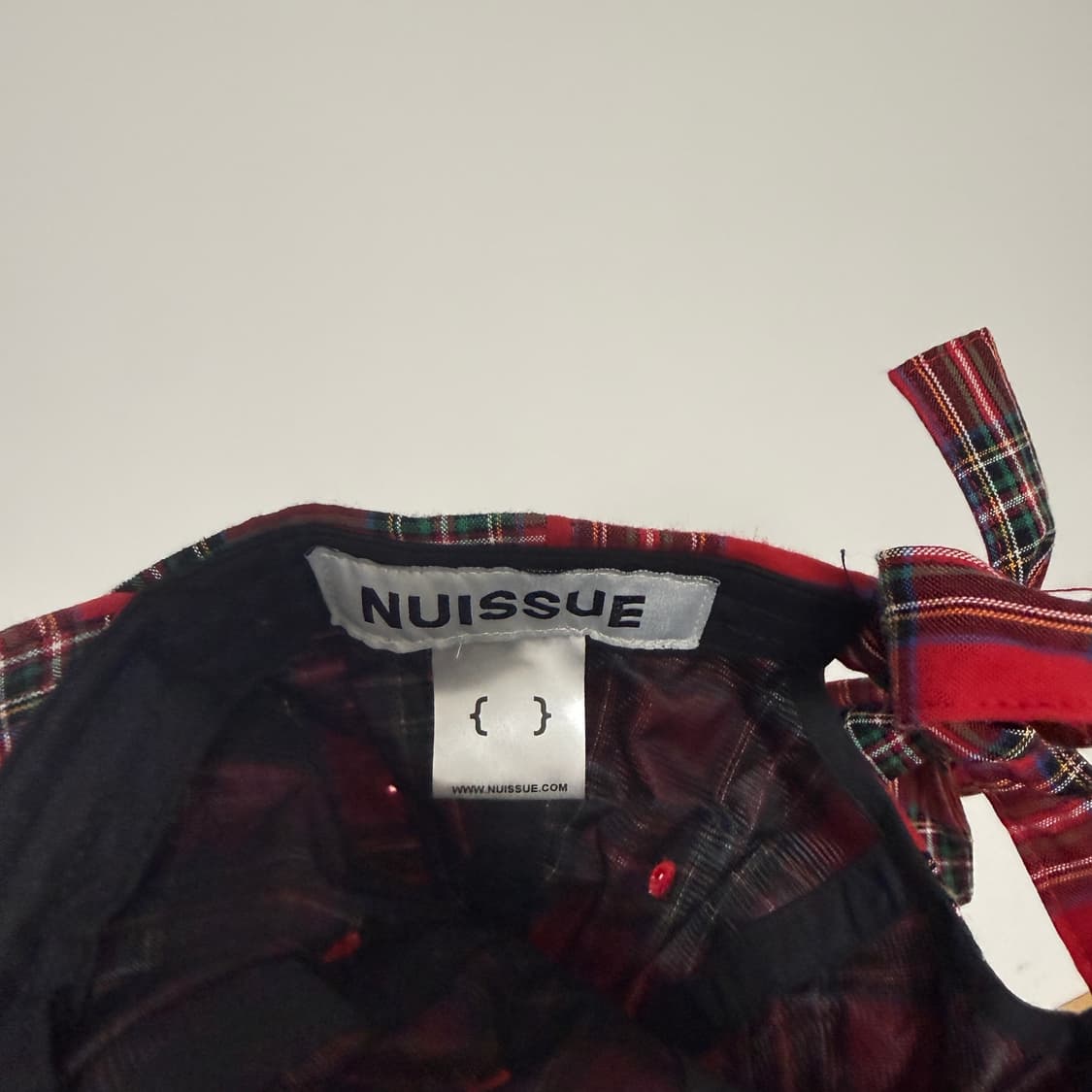 레드 체크 볼캡 + 리본디테일  상품이미지2