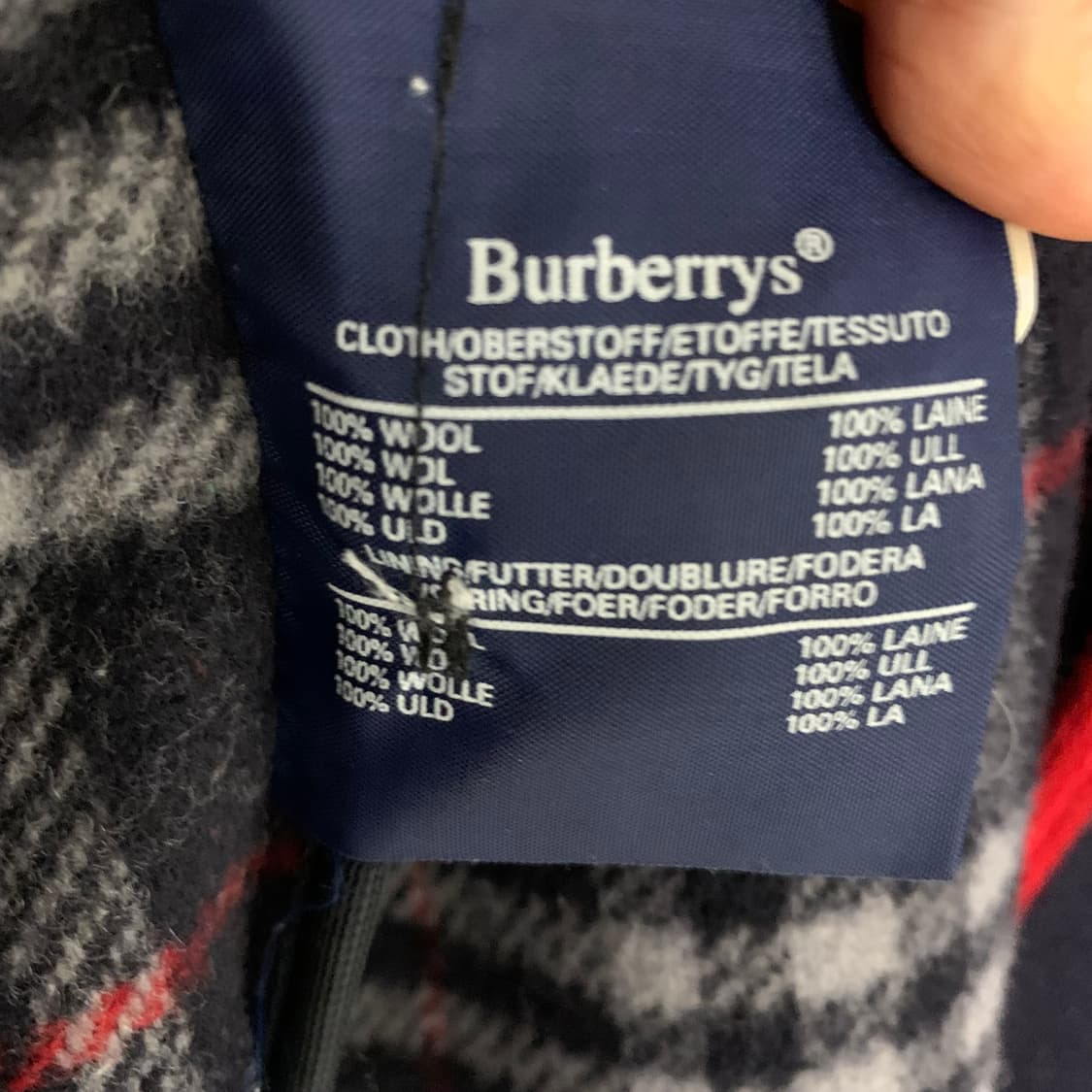 버버리 빈티지 네이비 버튼 울 코트 레드 포인트 상품이미지7