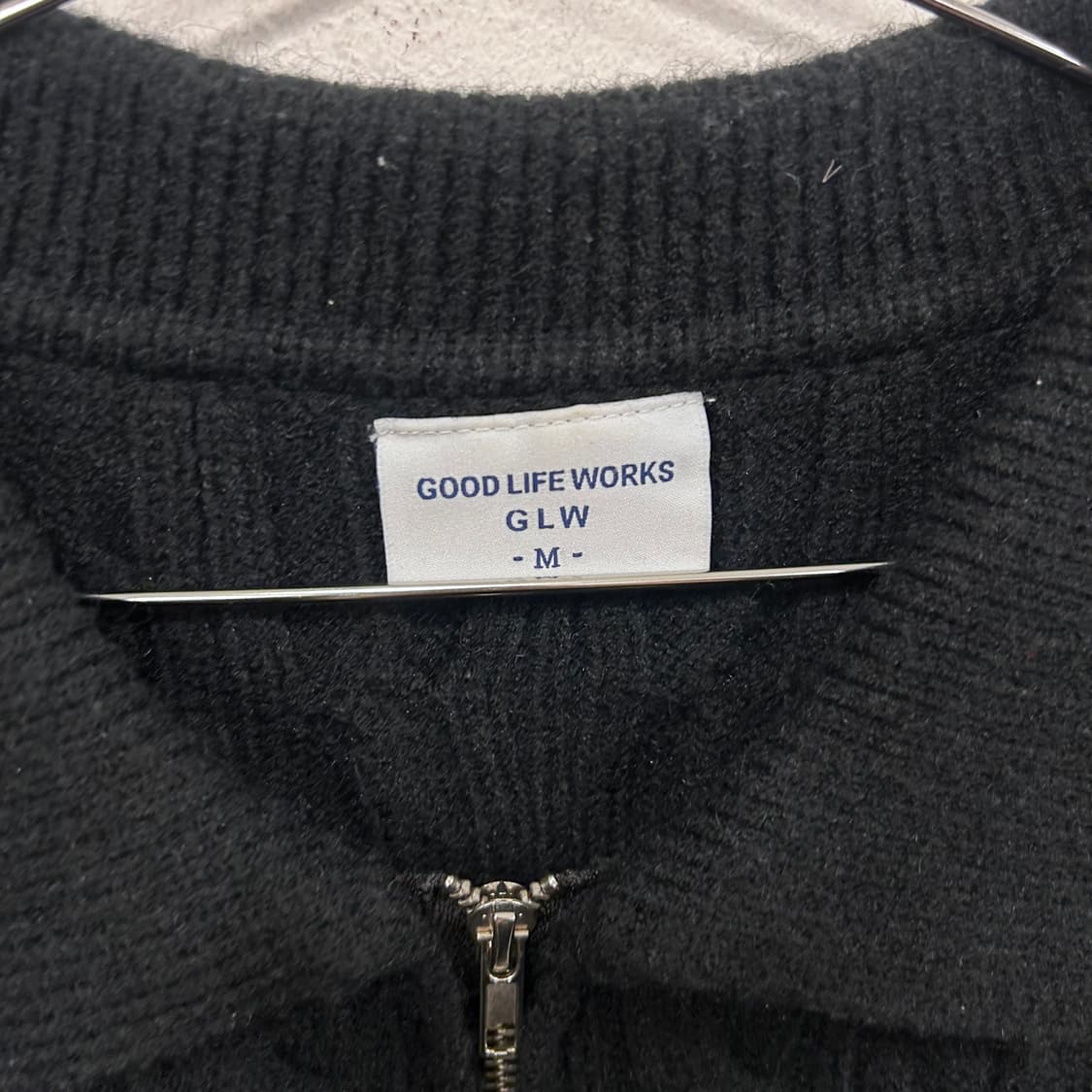 굿라이프웍스 오버핏 꽈배기 카라 니트집업 상품이미지3