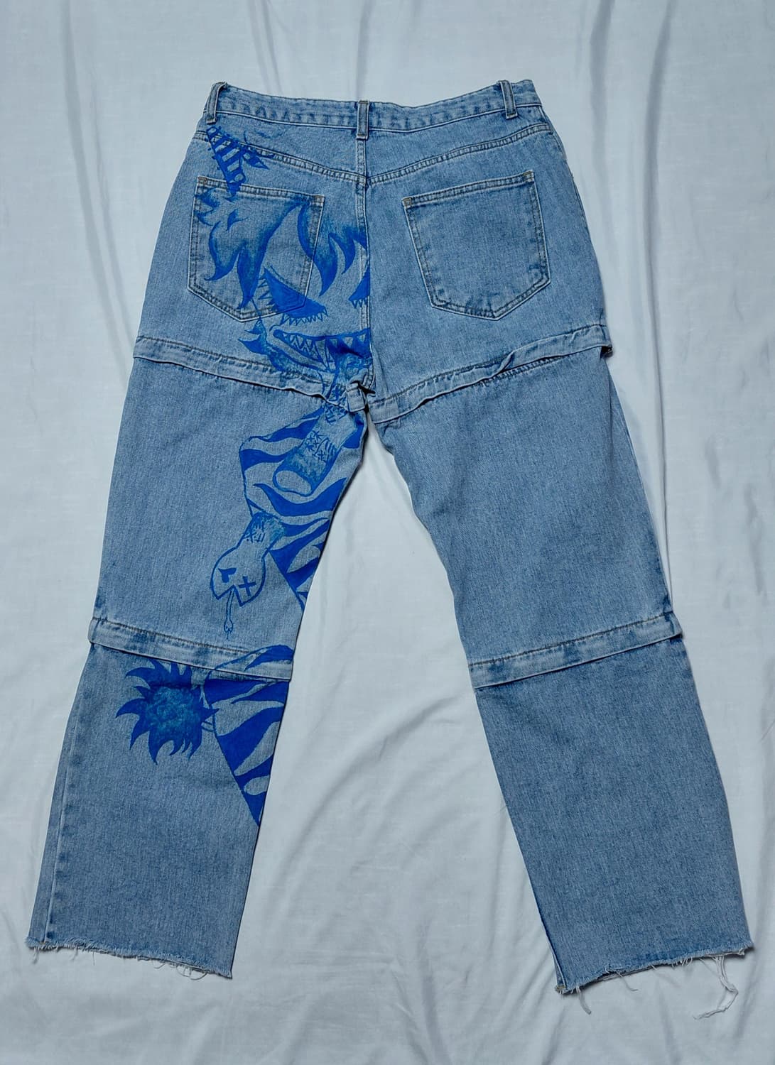 위우(₩I₩) 디태처블 그래픽 데님 팬츠 (2WAY 연출) 상품이미지6