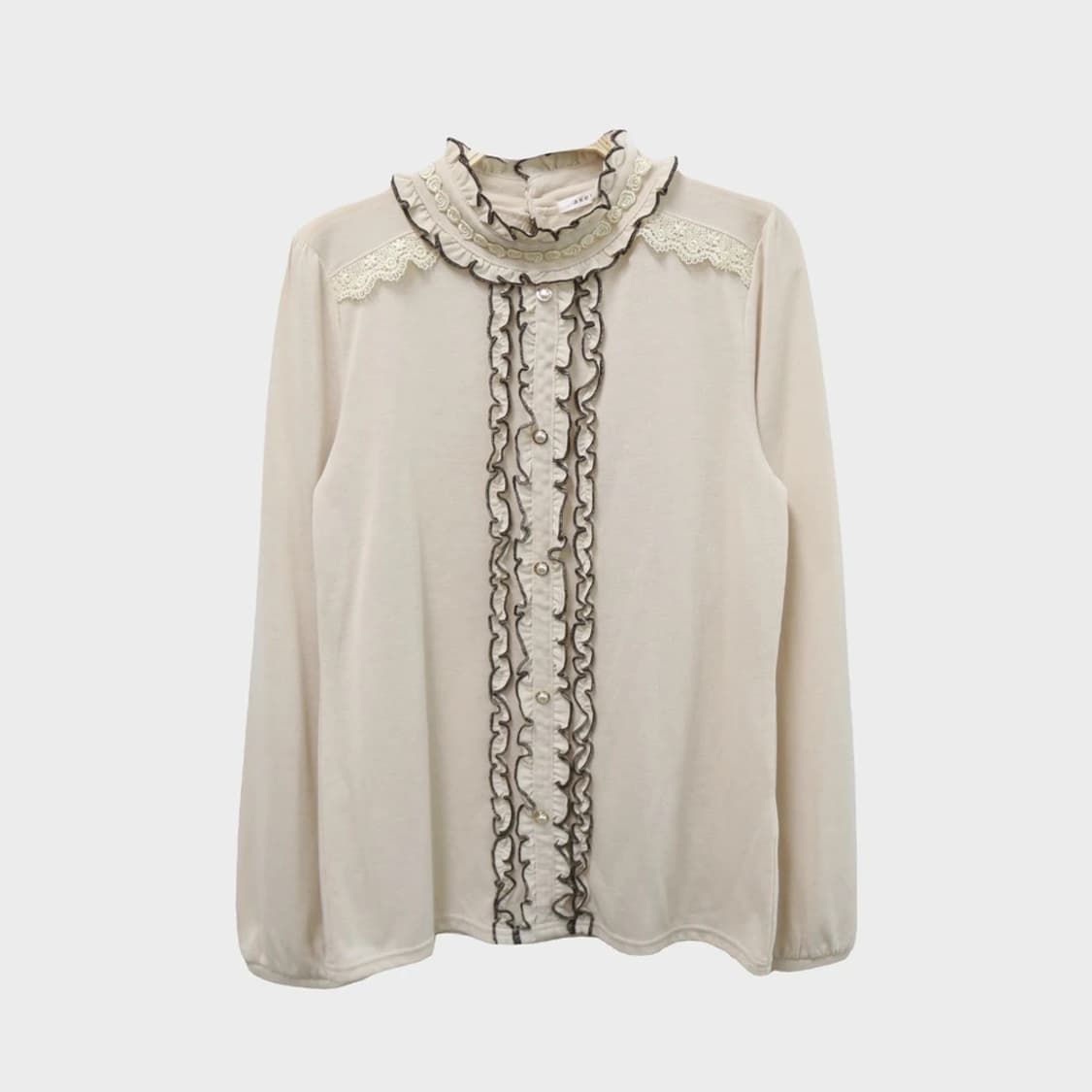 엑시즈팜  프릴 레이스 오네갸루 블라우스 63703 상품이미지1