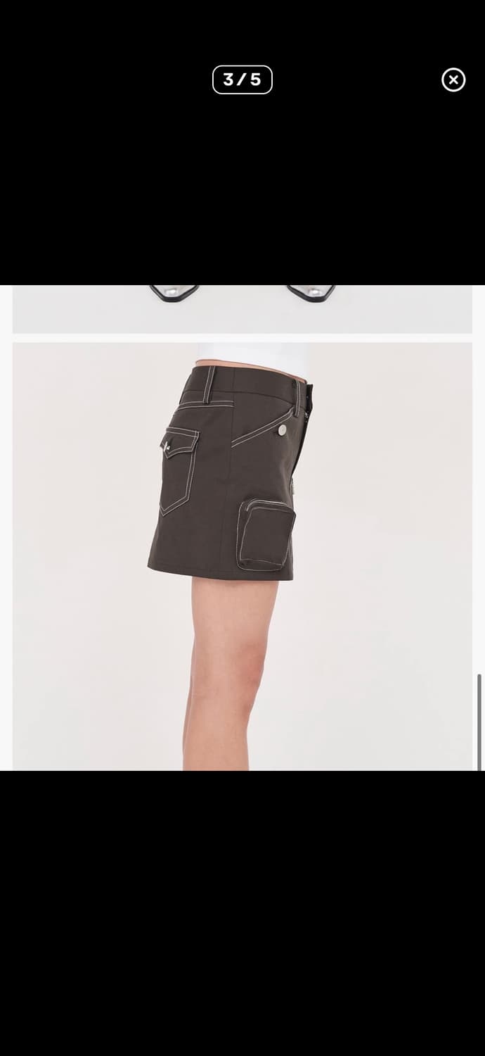 마뗑킴 사이드 포켓 미니스커트 브라운 상품이미지2