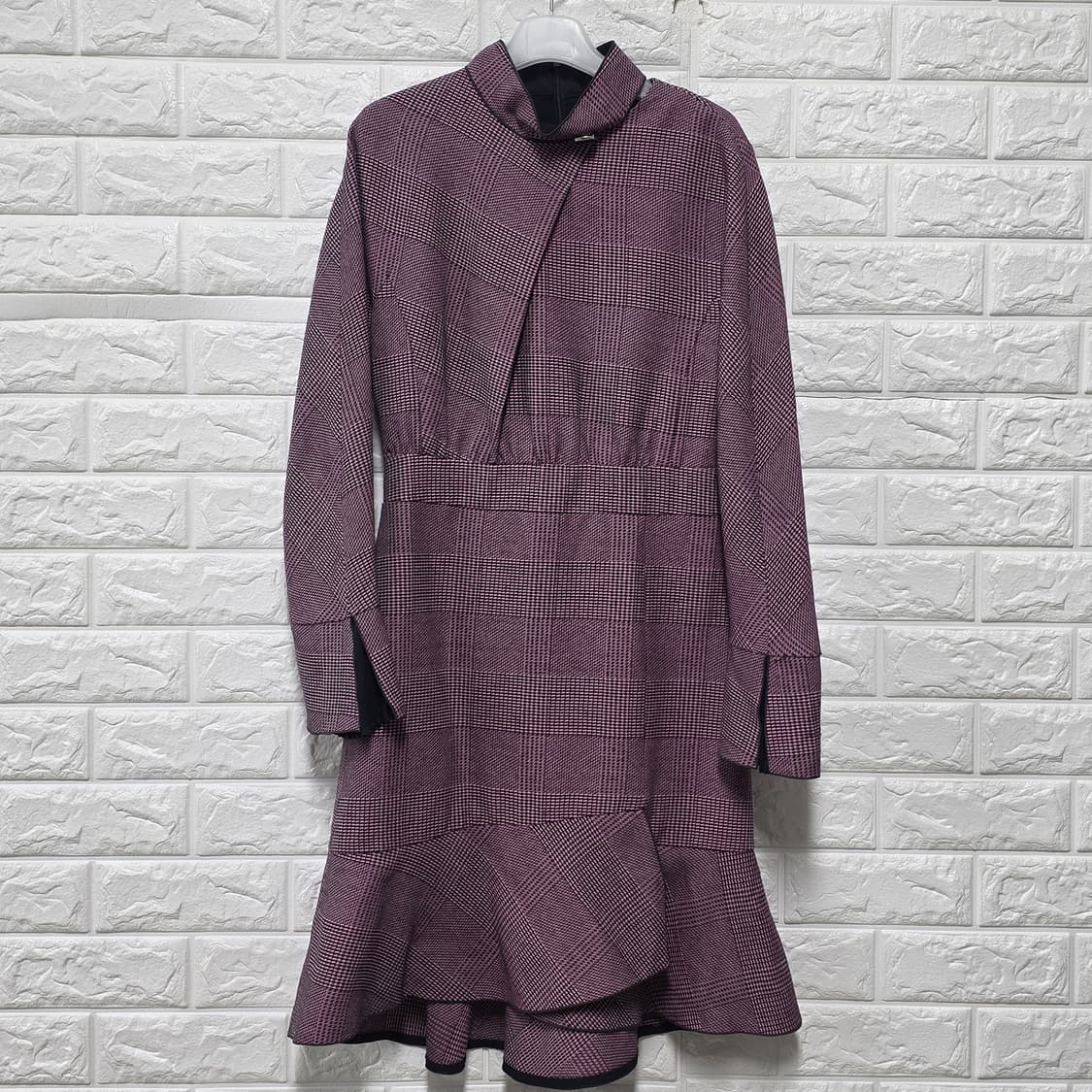 잇미샤 퍼플 체크 프릴 원피스  M 상품이미지1