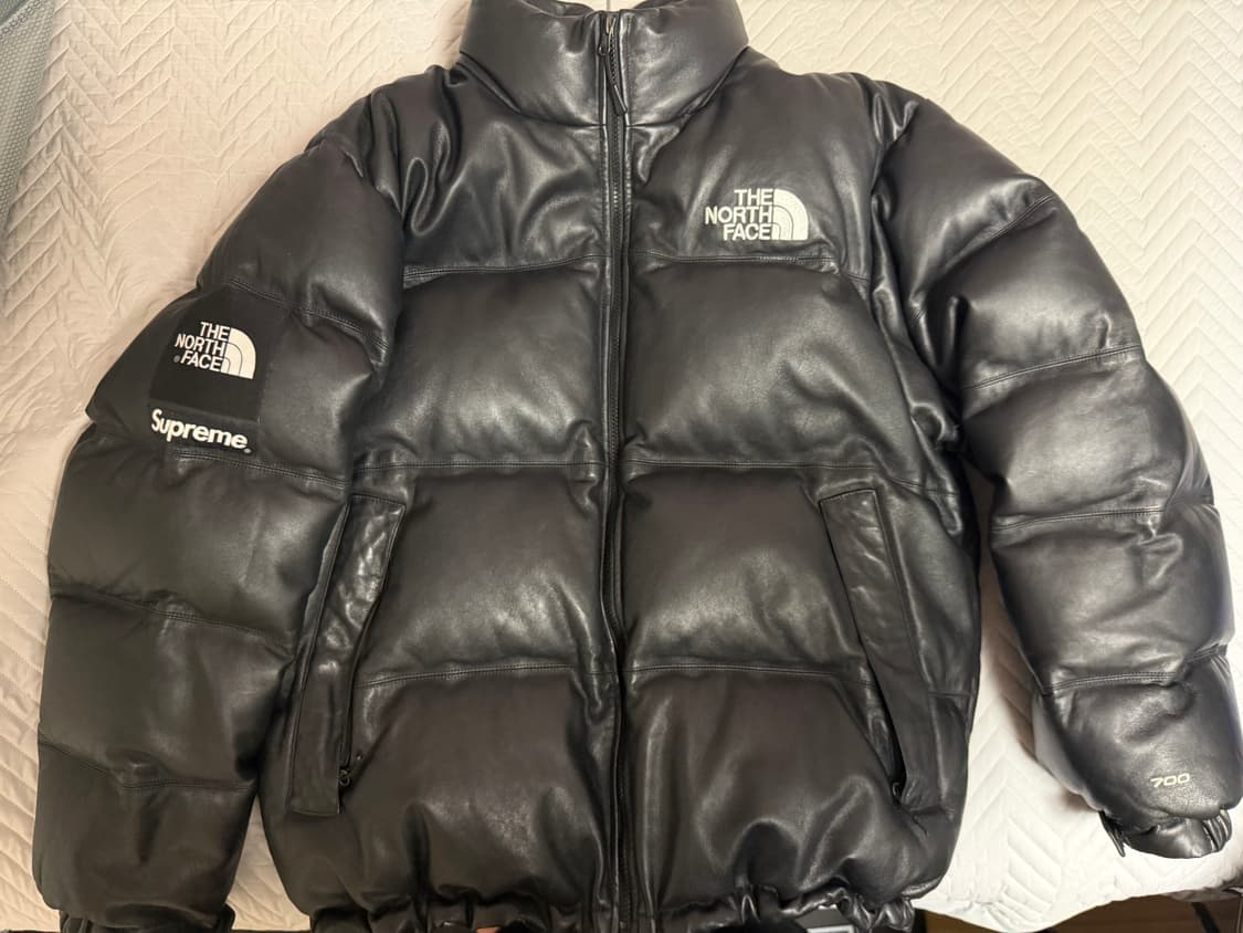 슈프림X노스페이스 레더 눕시 (XL) 상품이미지1