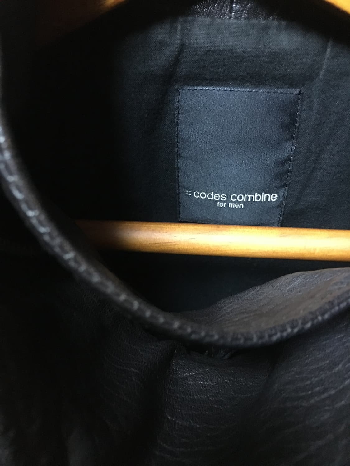 코데즈 컴바인 하이넥 카우하이드 사선 레더 자켓 상품이미지6