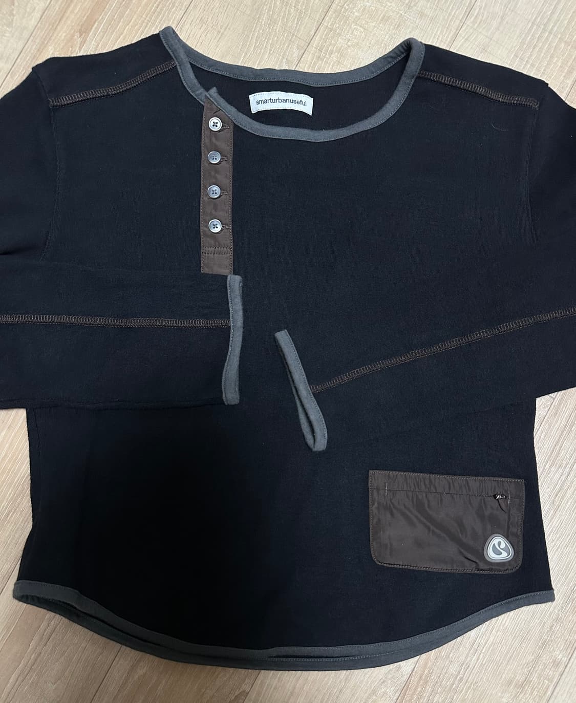 스마트어반유즈풀 언발란스 롱슬리브 블랙 상품이미지2