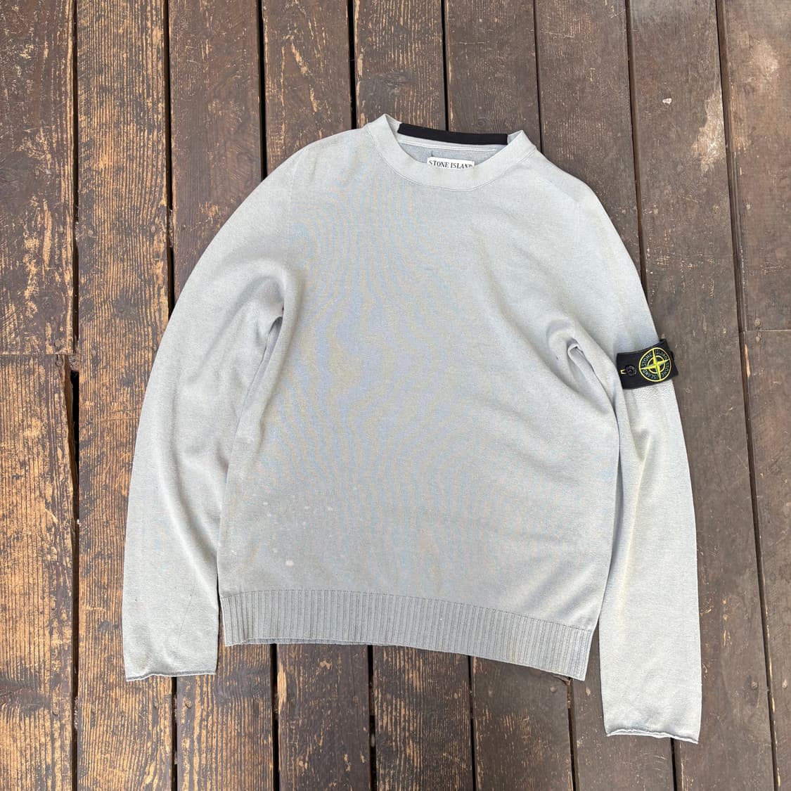 스톤아일랜드 라이트 그레이 라운드 넥 니트 상품이미지4