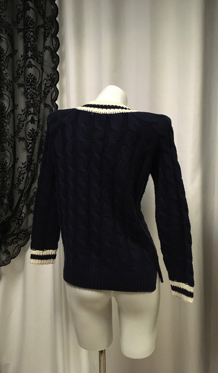 Vintage 세일러 딥 브이넥 니트 네이비 상품이미지9