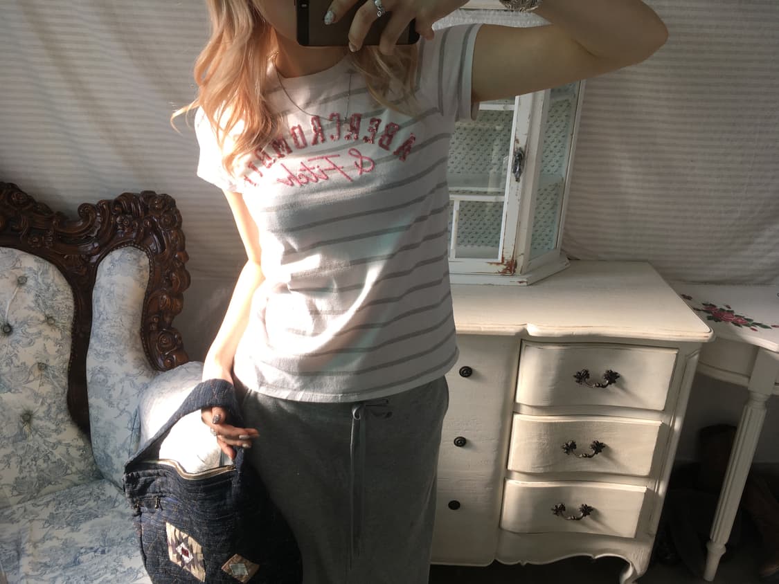 Abercrombie stripe pink bead t-shirt 상품이미지2