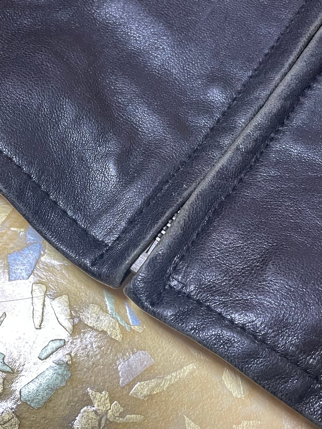 봄빅스엠무어 리얼레더 양가죽 레이스업 디테일 자켓 상품이미지4