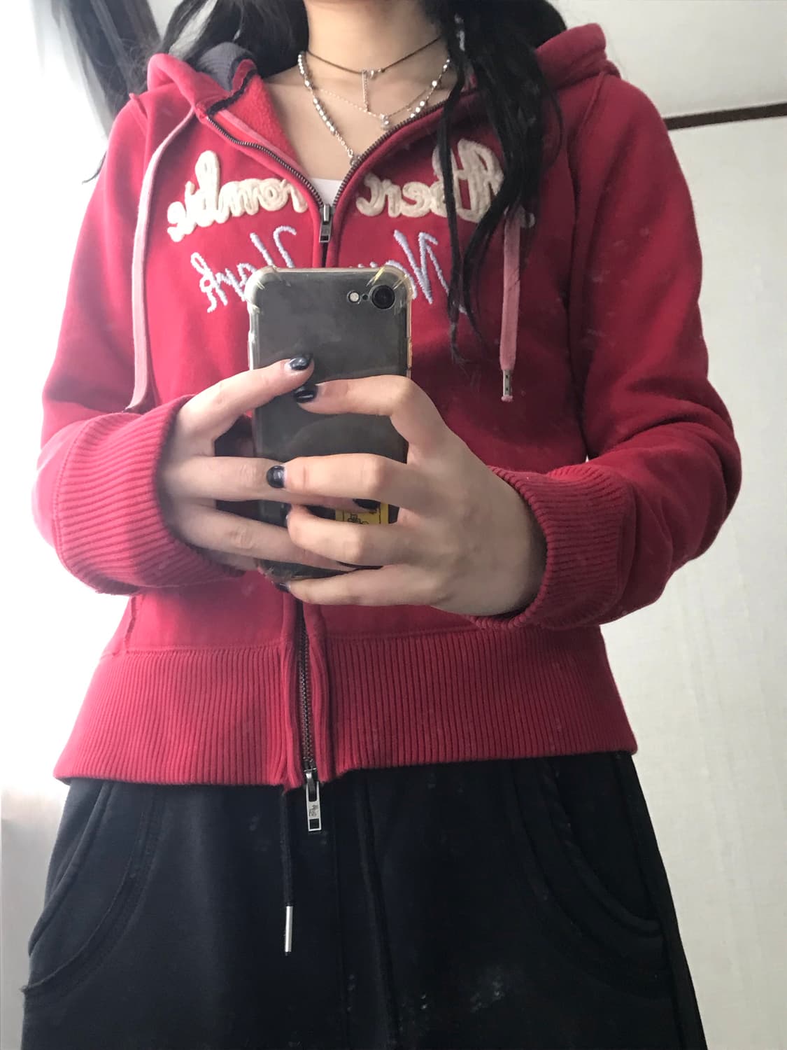 아베크롬비 딥레드 투웨이 후드집업 상품이미지7