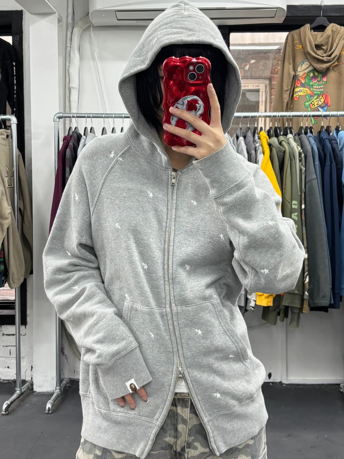 베이프 베이프 스타 패턴 후드집업 상품이미지3