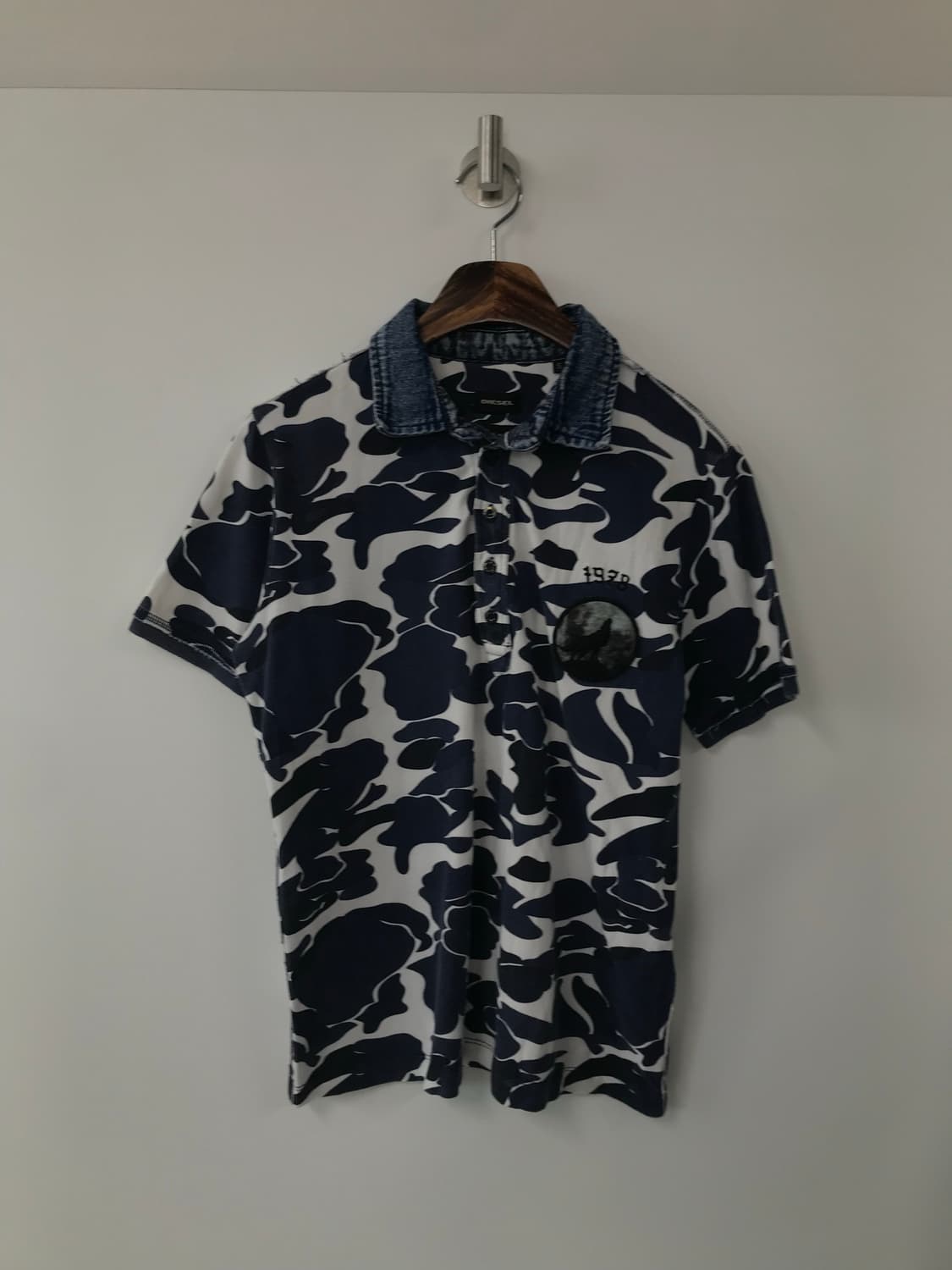 디젤 카모플라쥬 데님 카라 반팔 티셔츠 상품이미지2